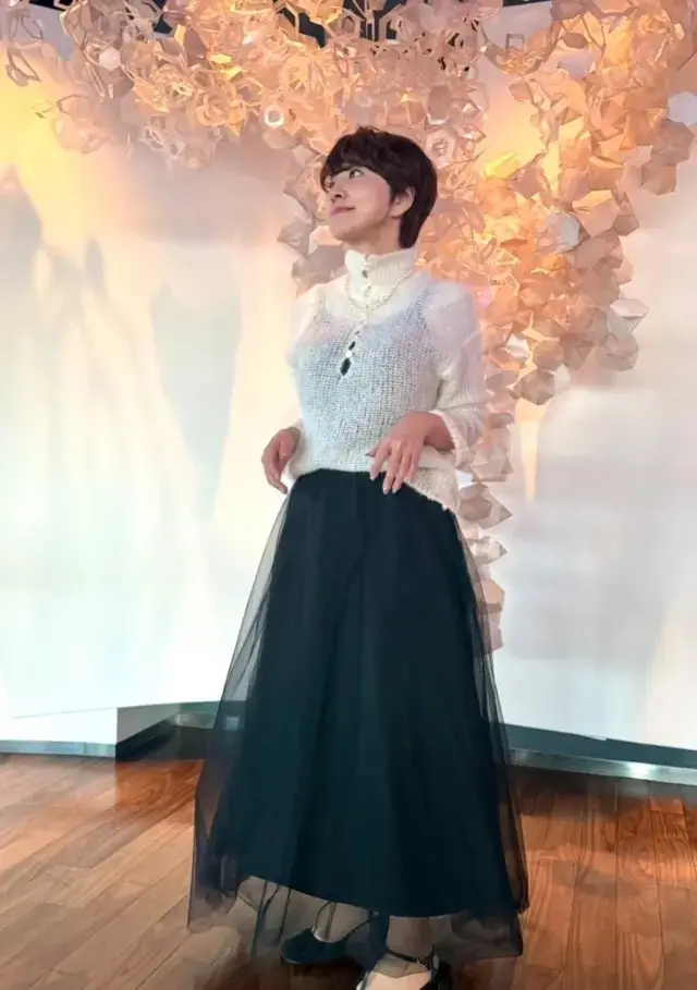 チームJマダムmiwaさん　チュールスカートコーデ アフタヌーンティーコーデ