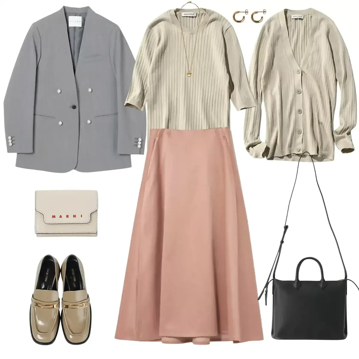 【50代 週末コーデ】モーブピンクスカーの画像_1