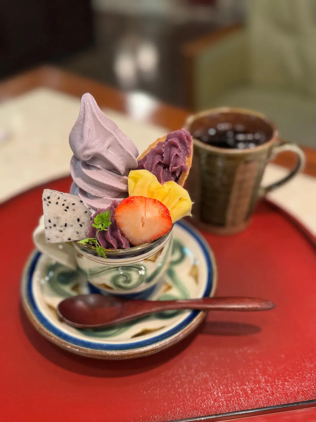 ゆくら　紅いもソフトクリームパフェ