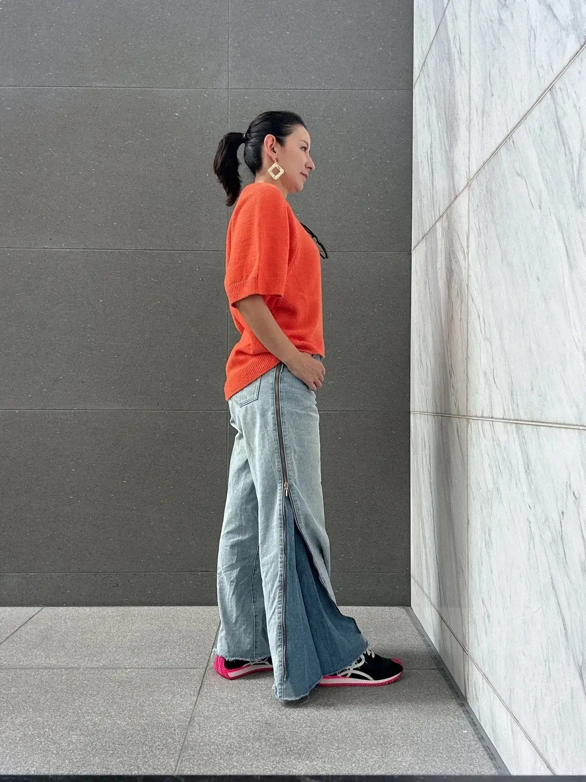 ZARA オレンジ色ニット