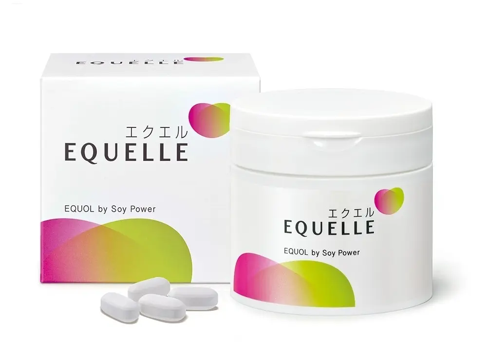 ゆらぎ世代の女性の健康と美をサポ ートするエクオールの摂取目安量は 一日10mg。「エクエル」は一日の目 安4粒で10mgのエクオールを補うこ とができる。エクエル（ボトル）112 粒（28日分目安）￥4,320／大塚製薬