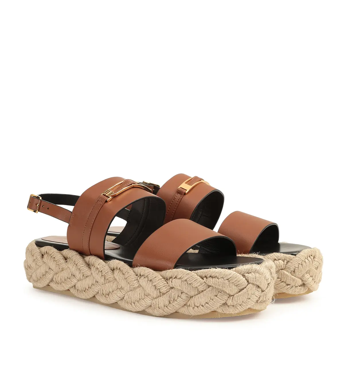 セルジオロッシ　「BITT」コレクション ブラウンプラットフォームサンダル