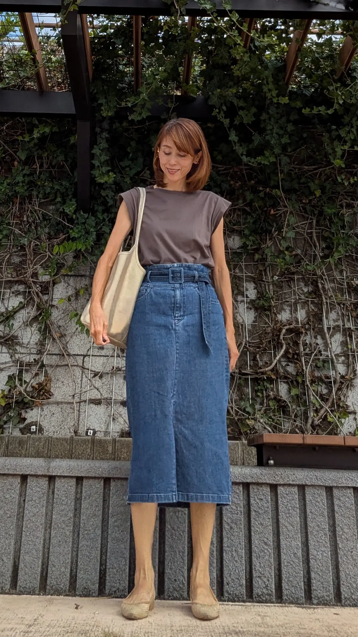 デニムスカートコーデです