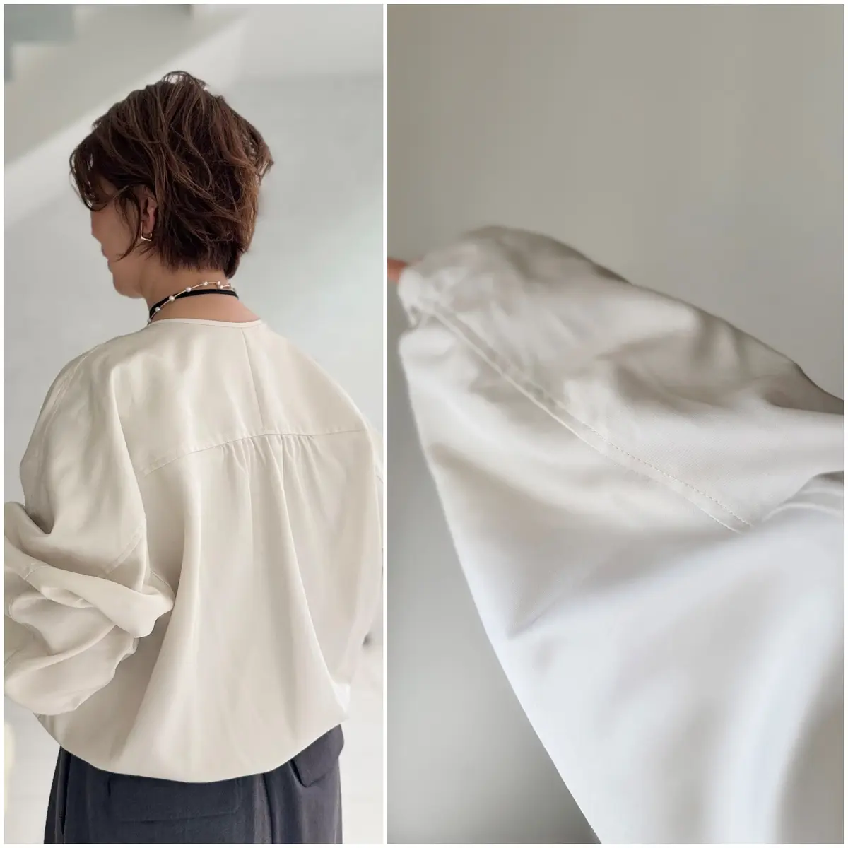 エクラ 華組　根本有加里さん　ブルゾン　白コーデ　春コーデ　アクセサリー使い