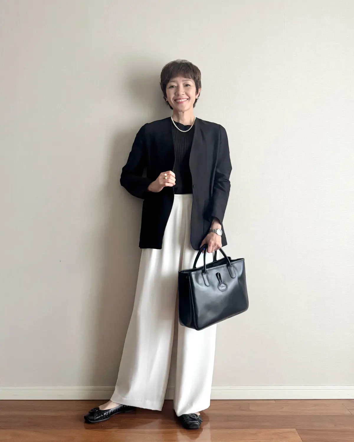 夏日の入学式はリネンジャケットでモノトーの画像_4