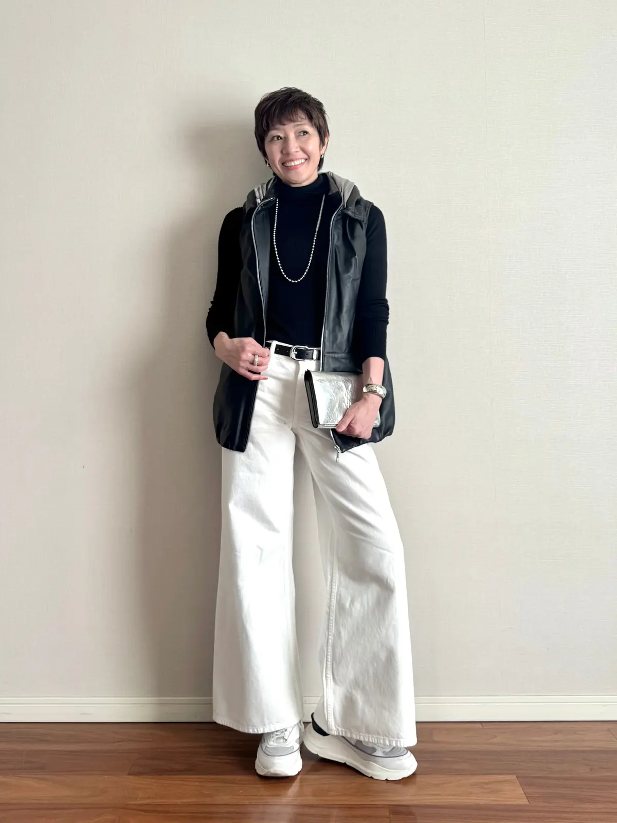 ユニクロ ローライズワイドデニム コーデ 03