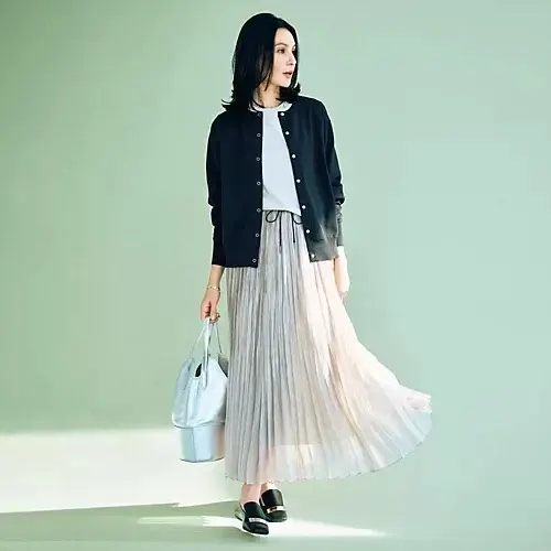 E by eclat  ミラノリブスナップカーディガン