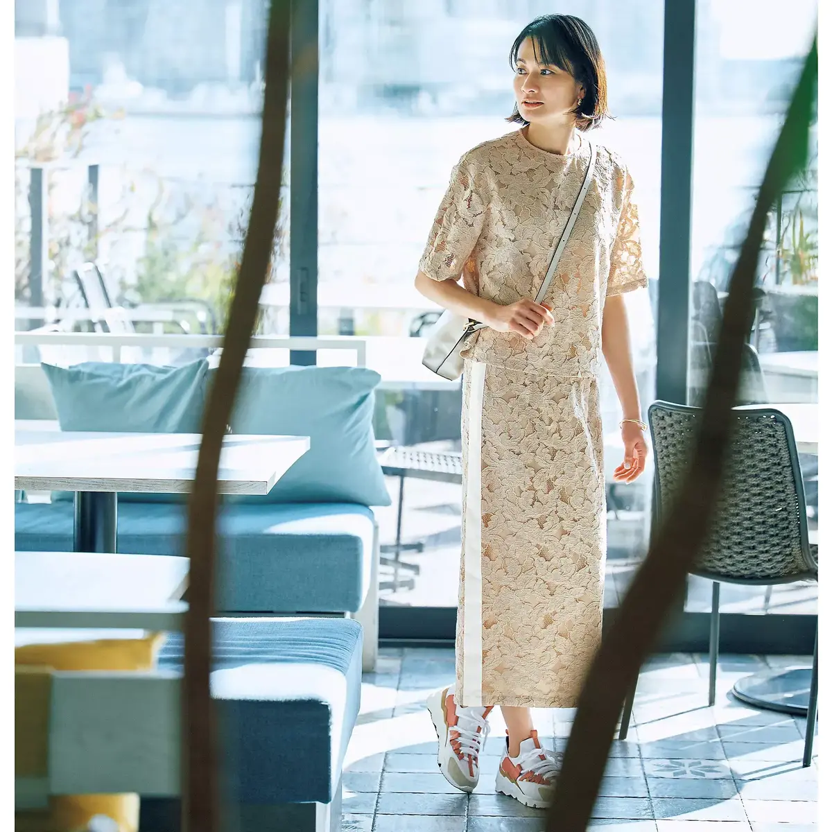 E by éclat　バックラインレーストップス、サイドラインレーススカート