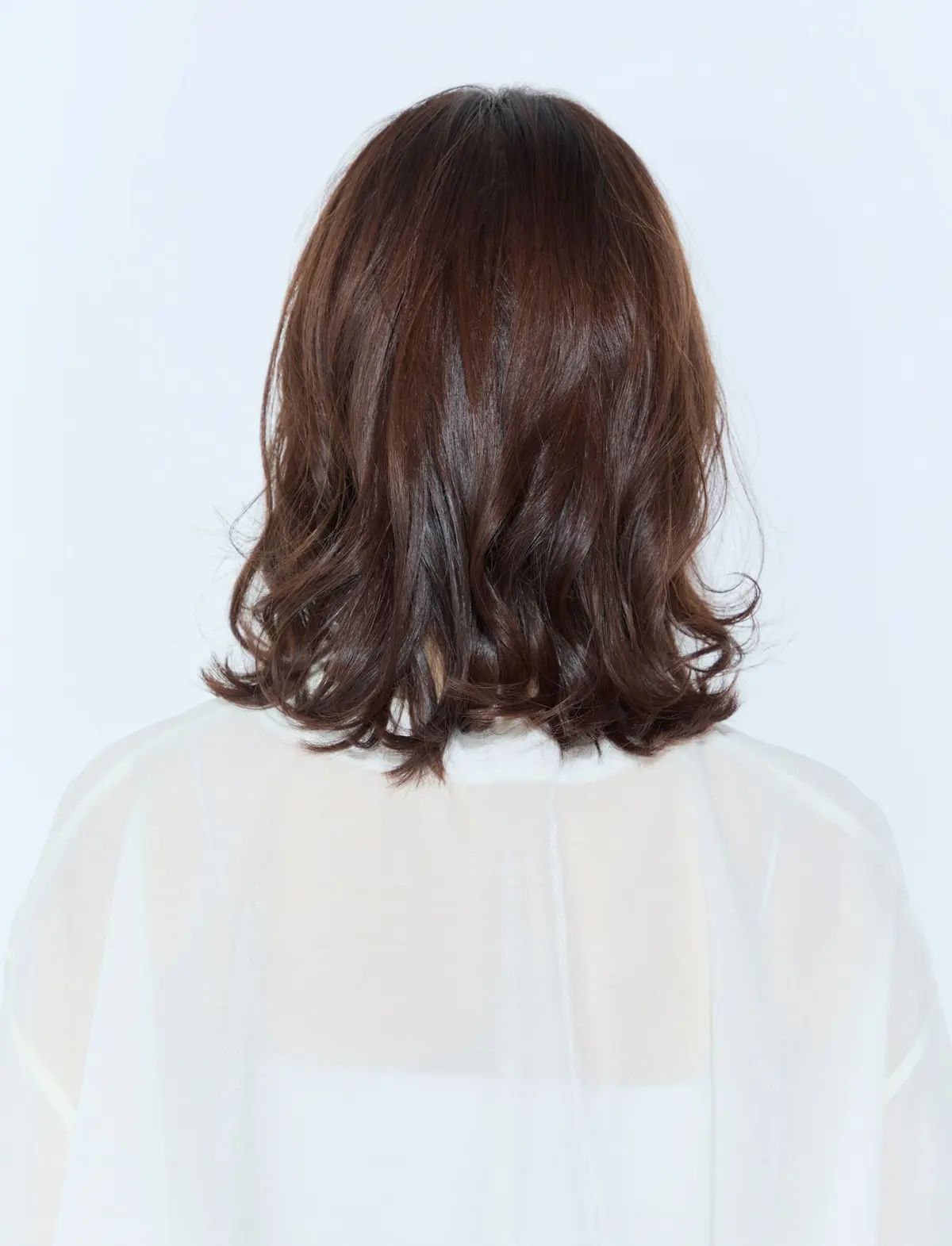 Webエクラ  後から見たミディアムヘアスタイル　40代 50代 髪型