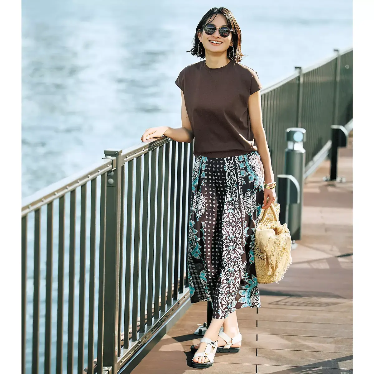 E by éclat　バンダナ柄スカート