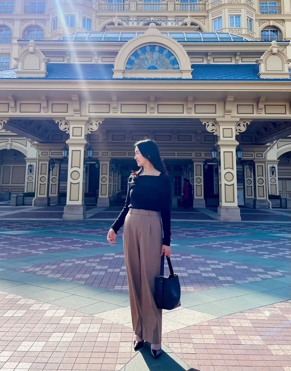 ユニクロ タックワイドパンツ