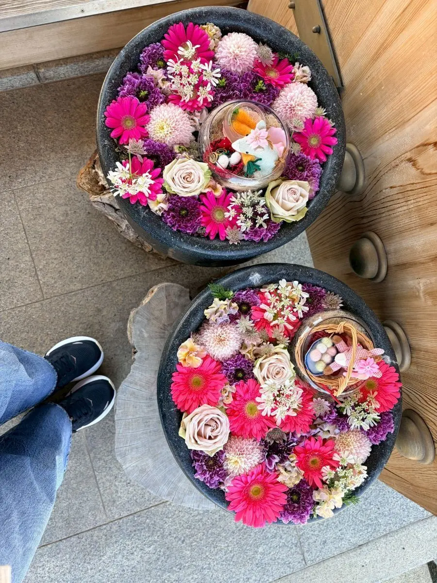 最明寺の花手水