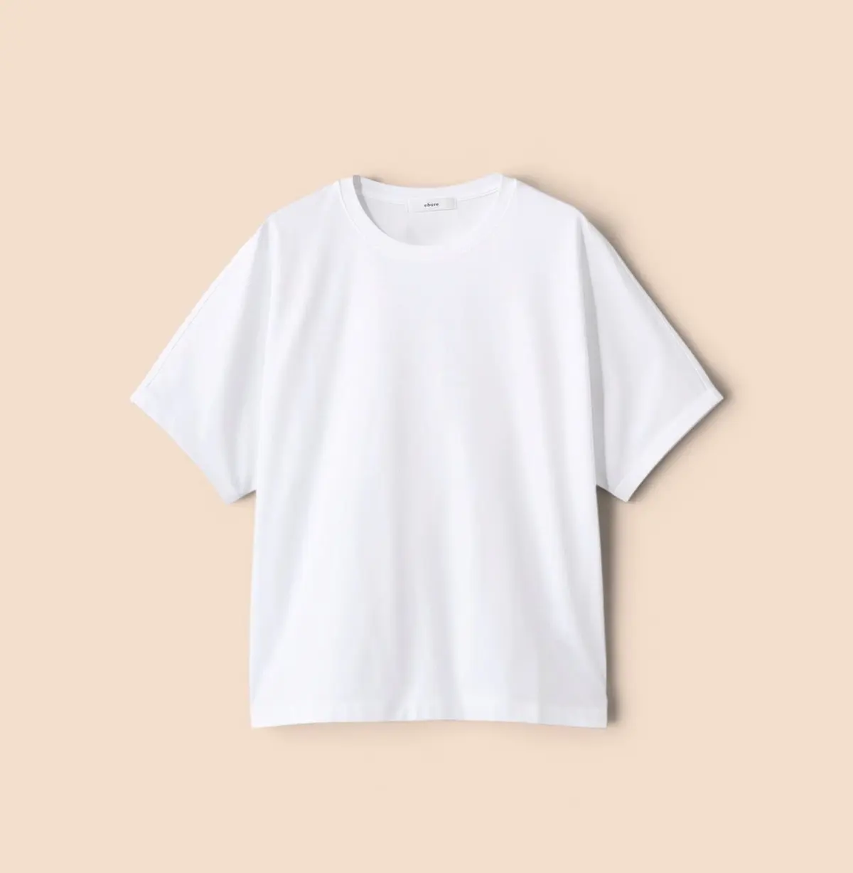 エブール　Tシャツ スーピマコットンスタンダード クルーネックカットソー白