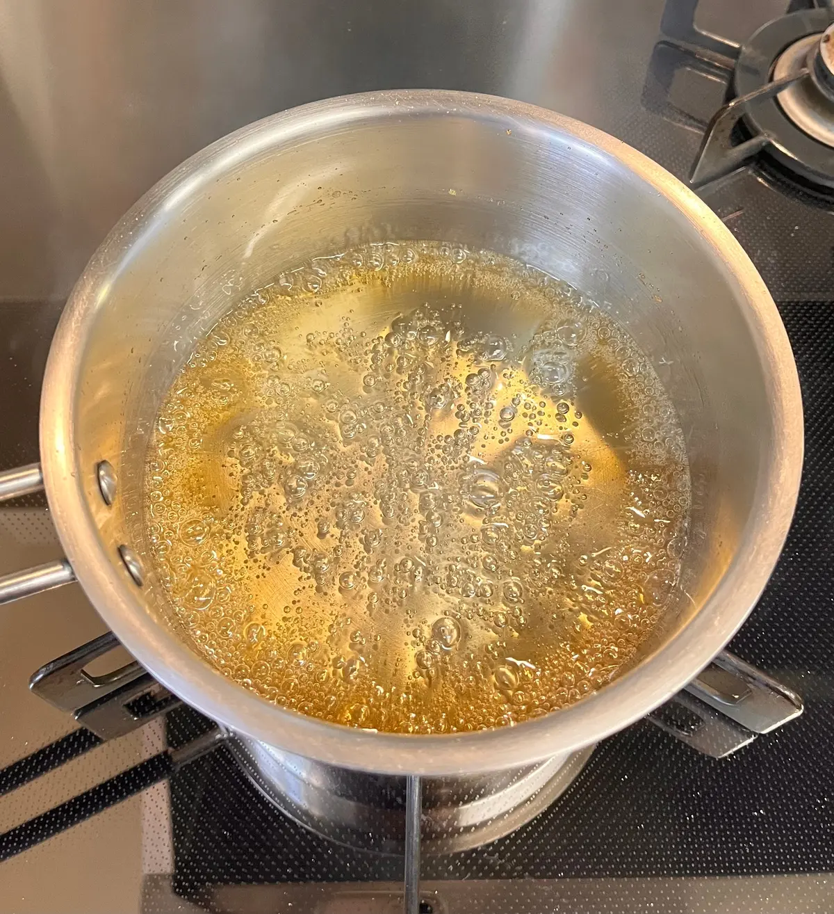 キャラメルの色づき始め