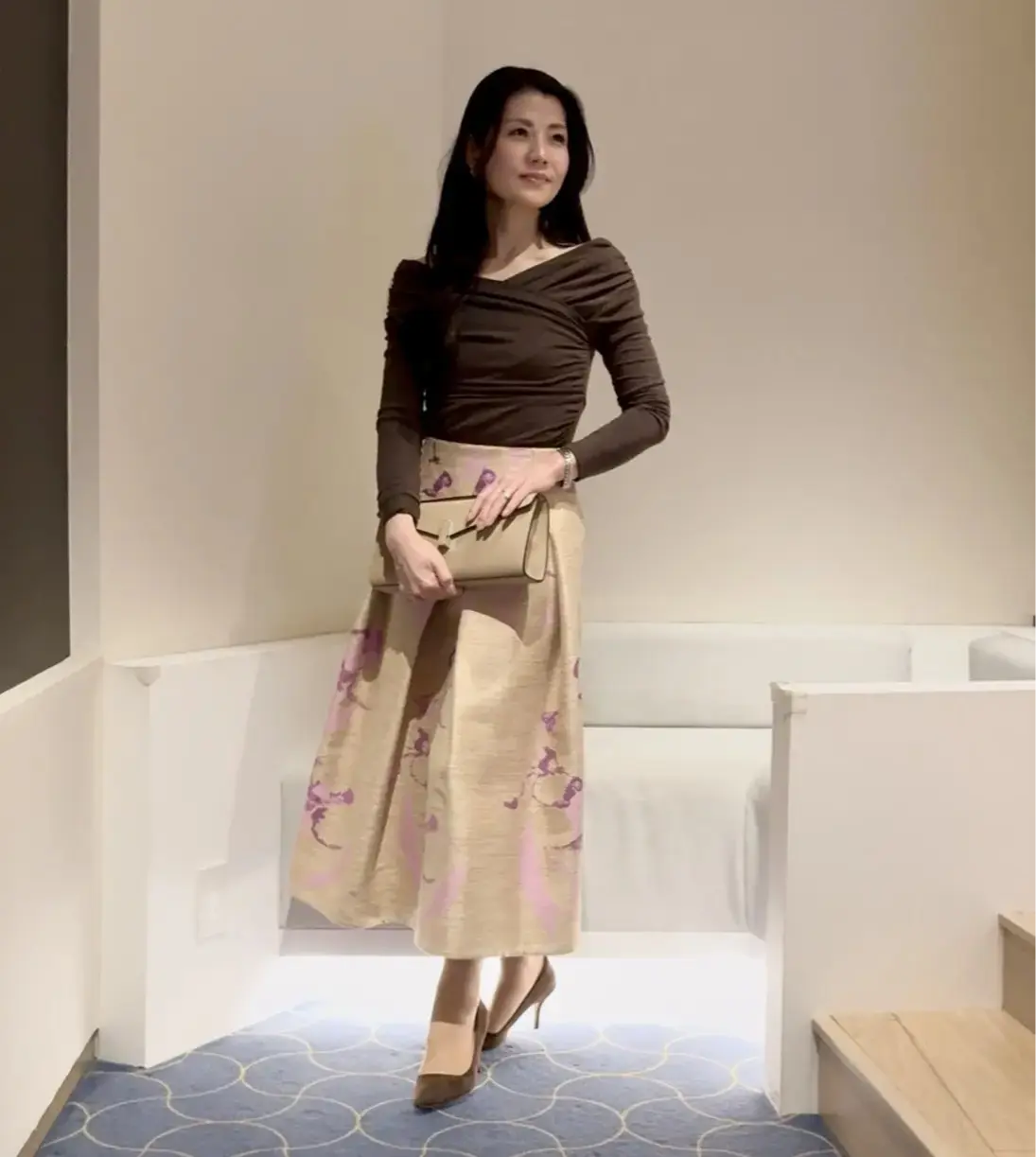 ZARA　カットソー　オフショルダー　休日コーデ