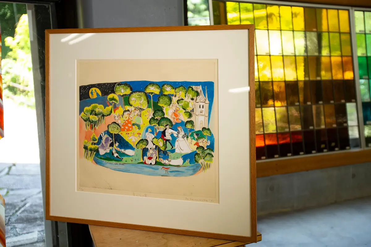 『真夏の夜の夢』の原画　山本容子