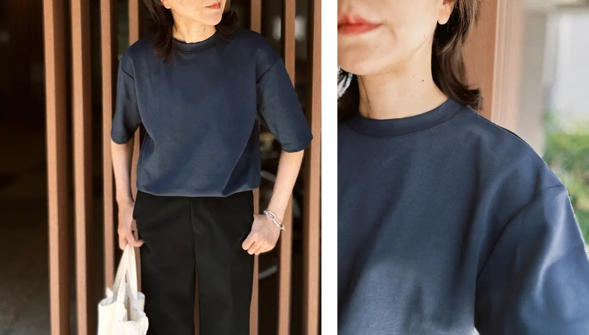 エクラ副編集長・NのTシャツの着用画像