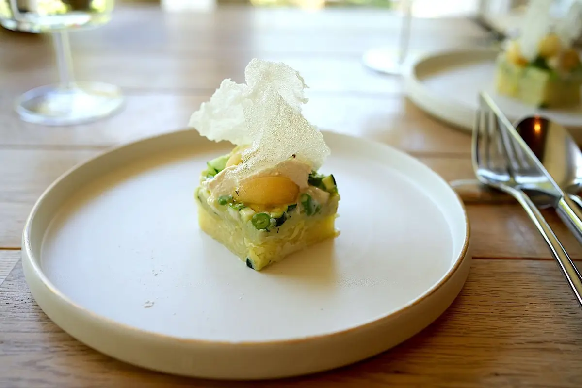 SALAD/じゃがいもとアボカドとフェンネル　インゲン豆と緑ズッキーニのタルタルソイリコッタクリーム　胡瓜とハーブ豆乳クリーム