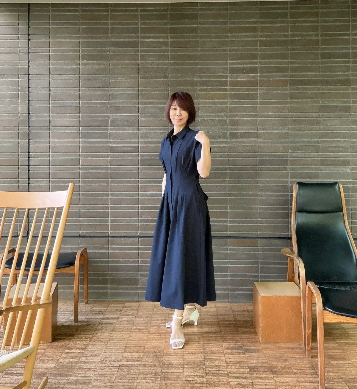 シアサッカーシャツワンピース　UNIQLO