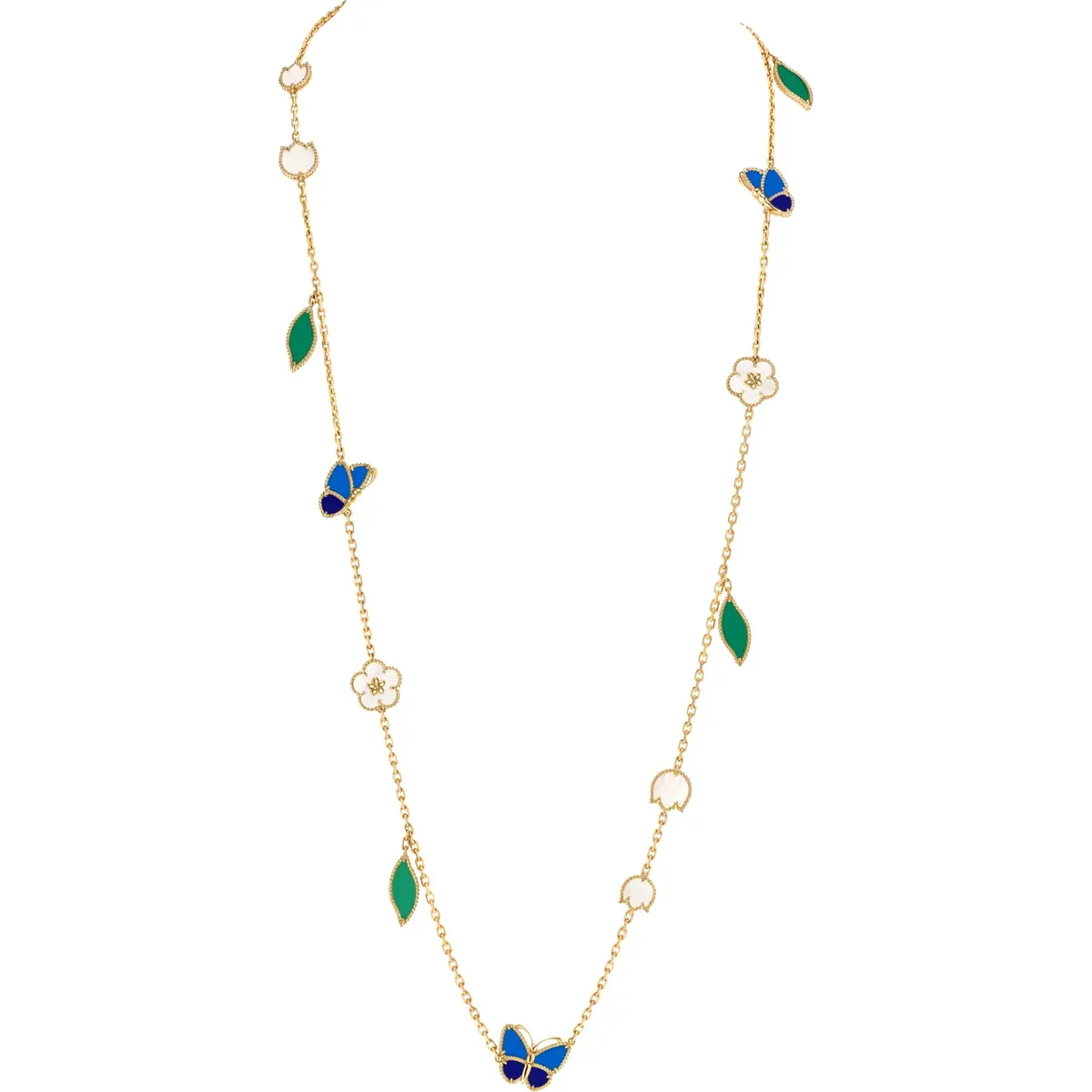 ヴァン クリーフ&アーペル ネックレス ラッキー スプリング パピヨン ロングネックレス　