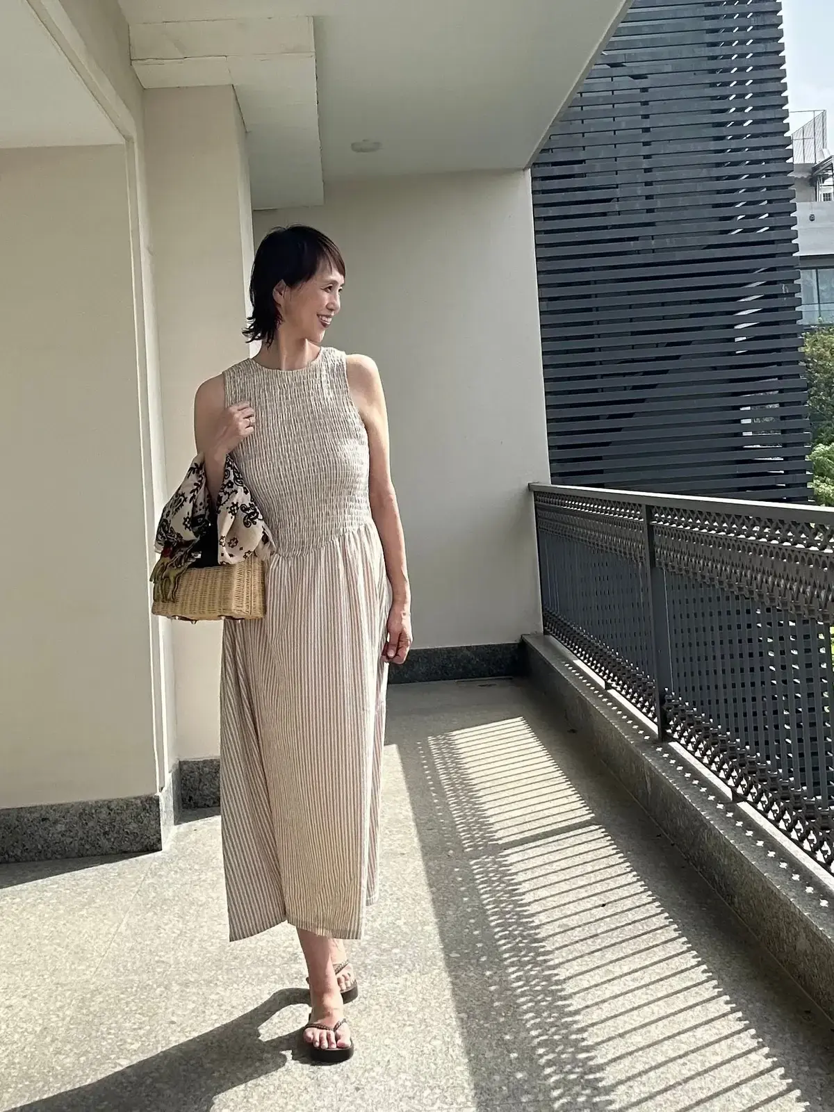 H&Mワンピース　夏コーデ
