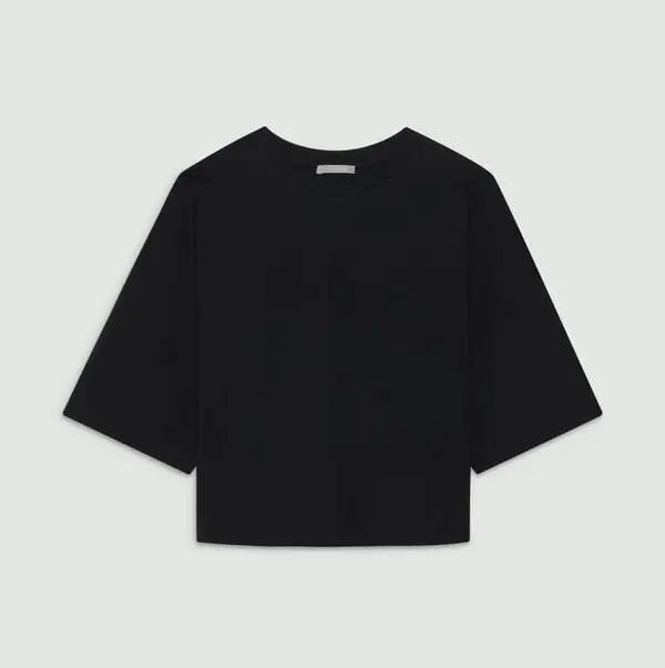 セオリーリュクス　Tシャツ　黒　コットンジャージーオーバーサイズハーフスリーブTシャツ