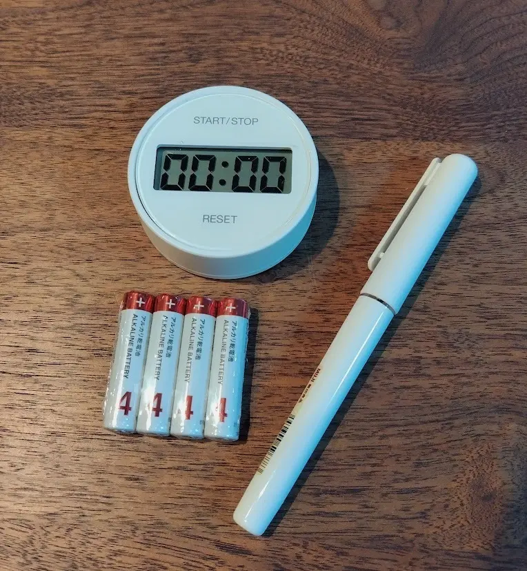 無印良品週間　乾電池　ポリカーボネート　万年筆　ダイヤル式キッチンタイマー