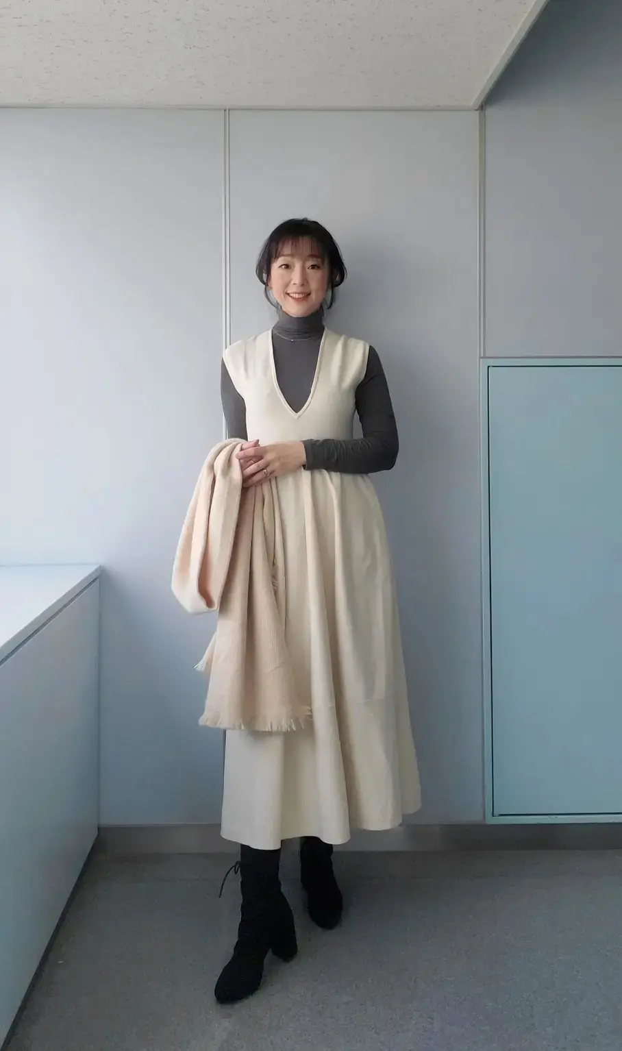 会食　オフィスコーデ　 UNITED ARROWS　ワンピース