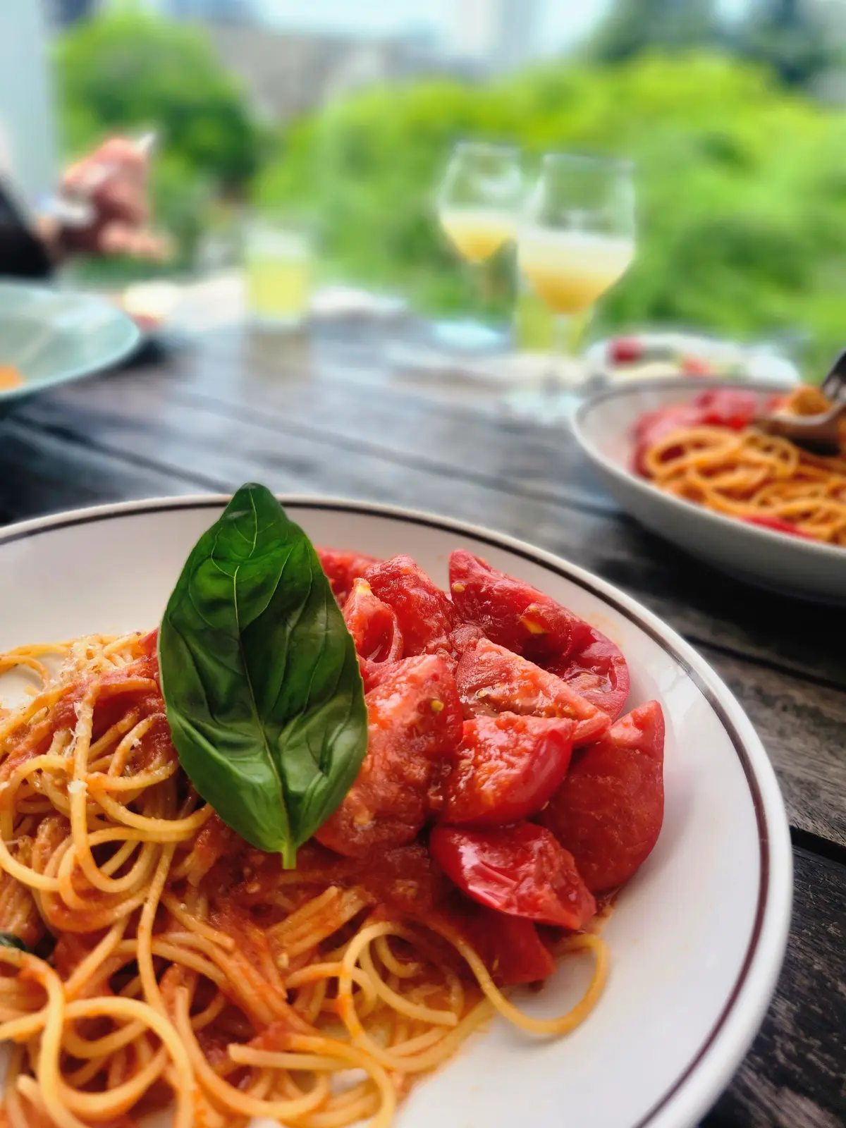 東京ミッドタウン、テラス席、テラスランチ、イタリアン、パスタ、40代ファッション、骨格ストレート、六本木