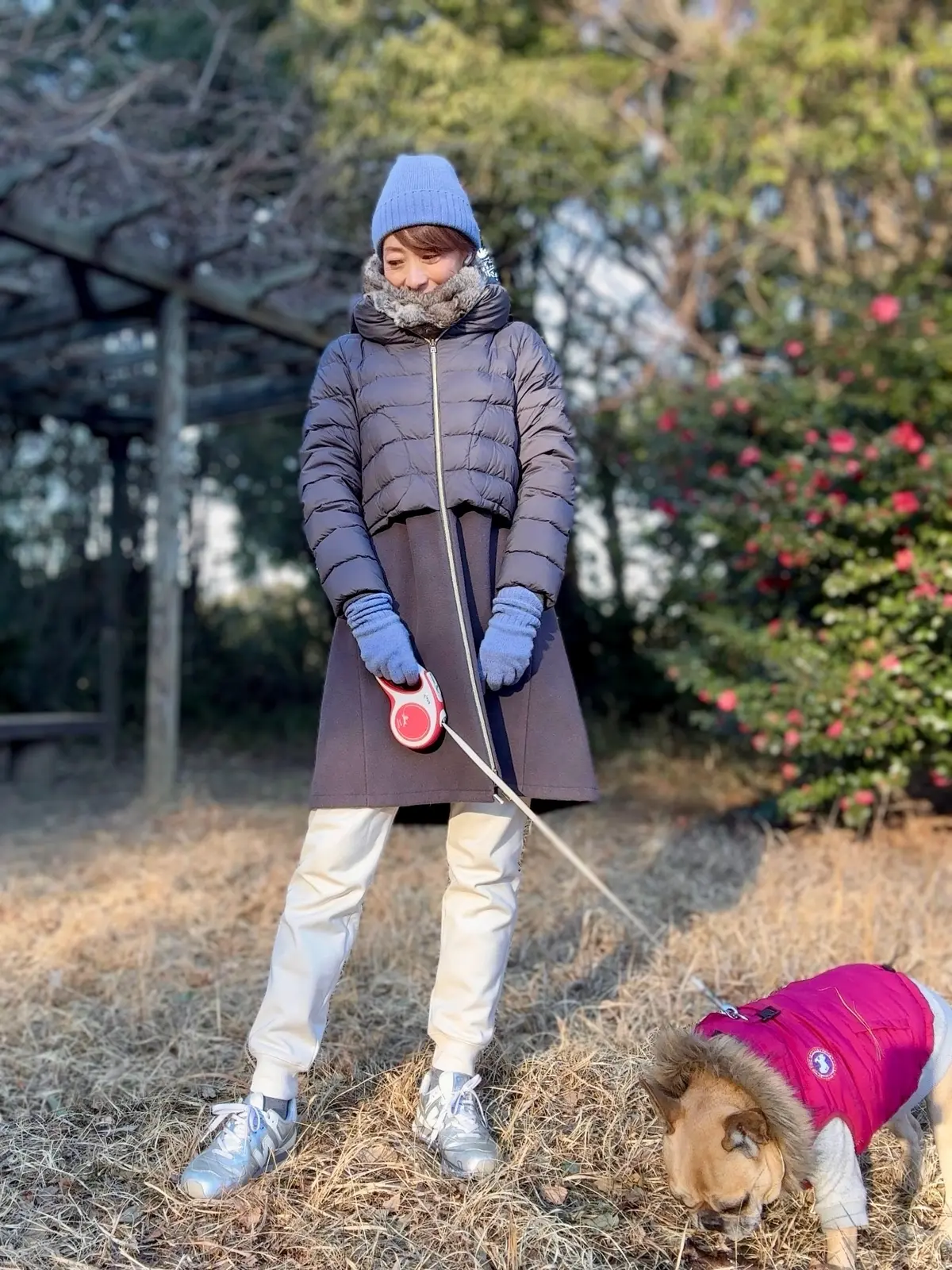 ユニクロのカシミヤ小物が主役！冬のお散歩の画像_10