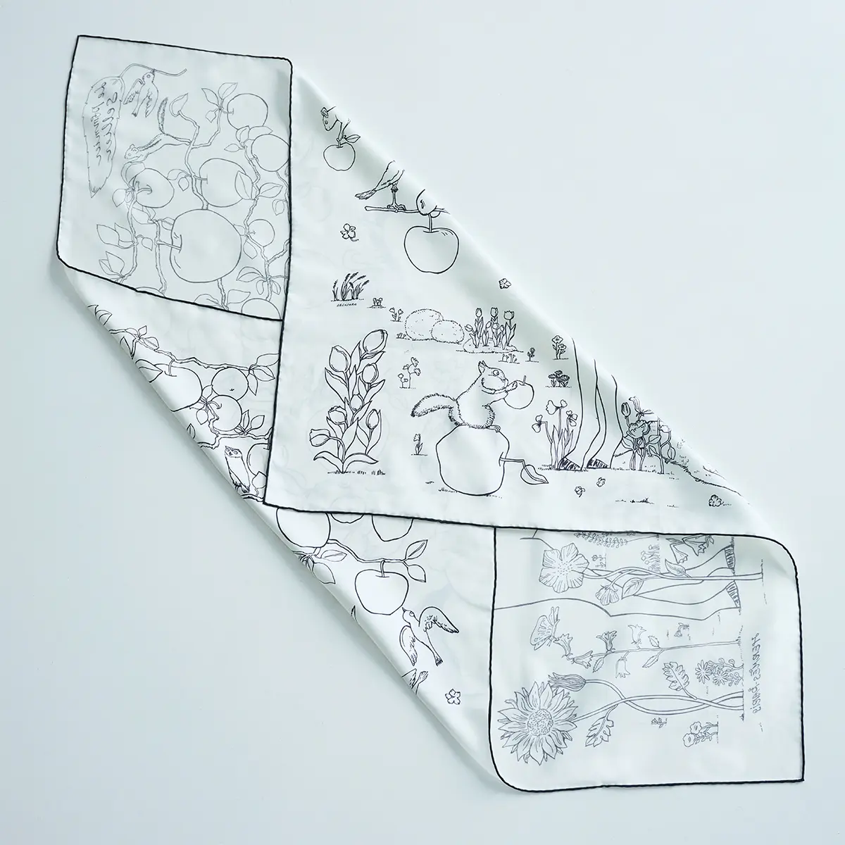 P.46の1と同じ。見せたい柄が見 えるように、対角線に沿って折る