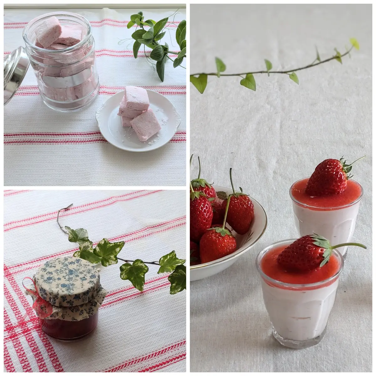 いちごマシュマロ　いちごムース　いちごジャム