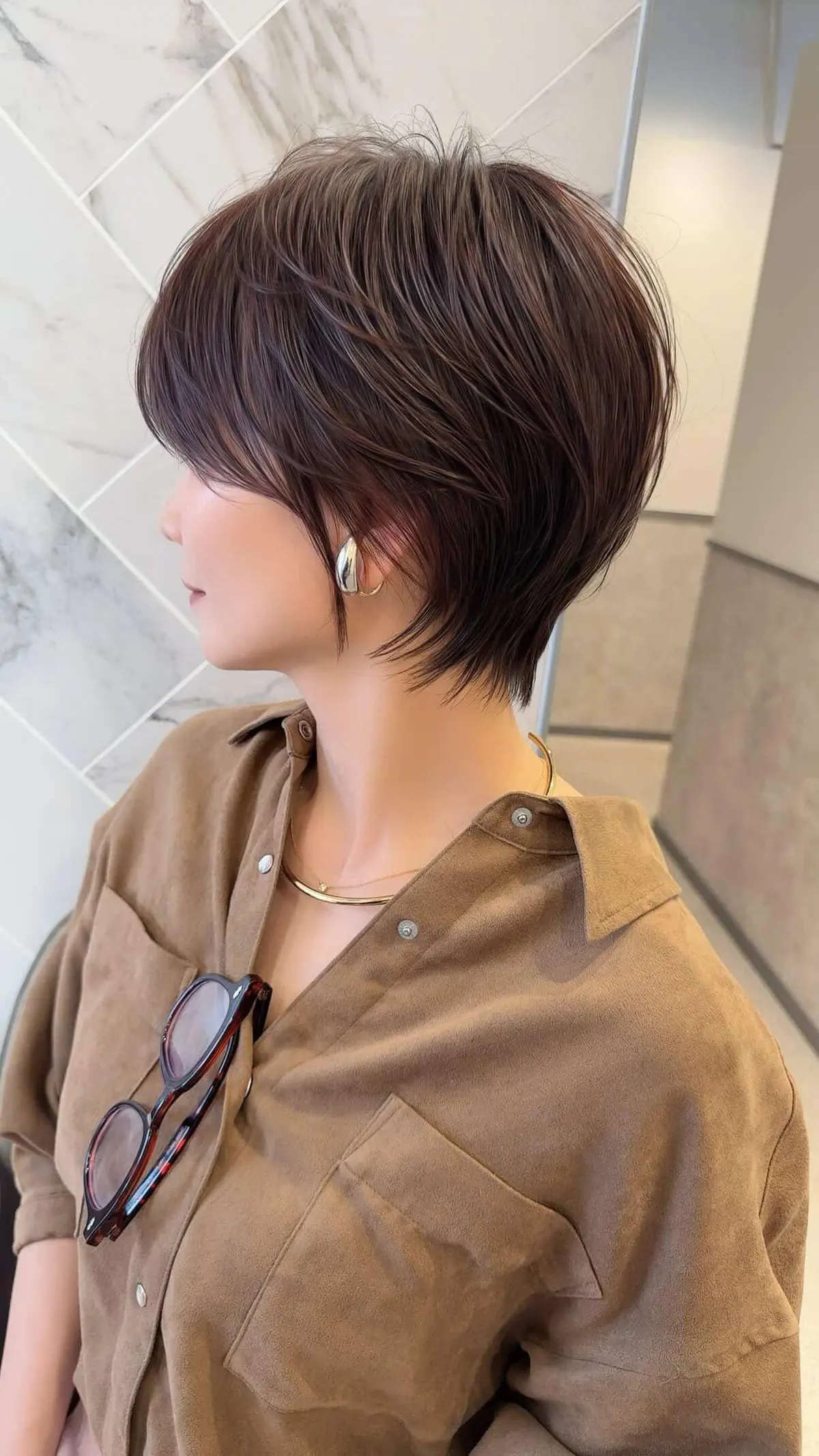 50代ショート、春はピンクブラウンで艶をの画像_2