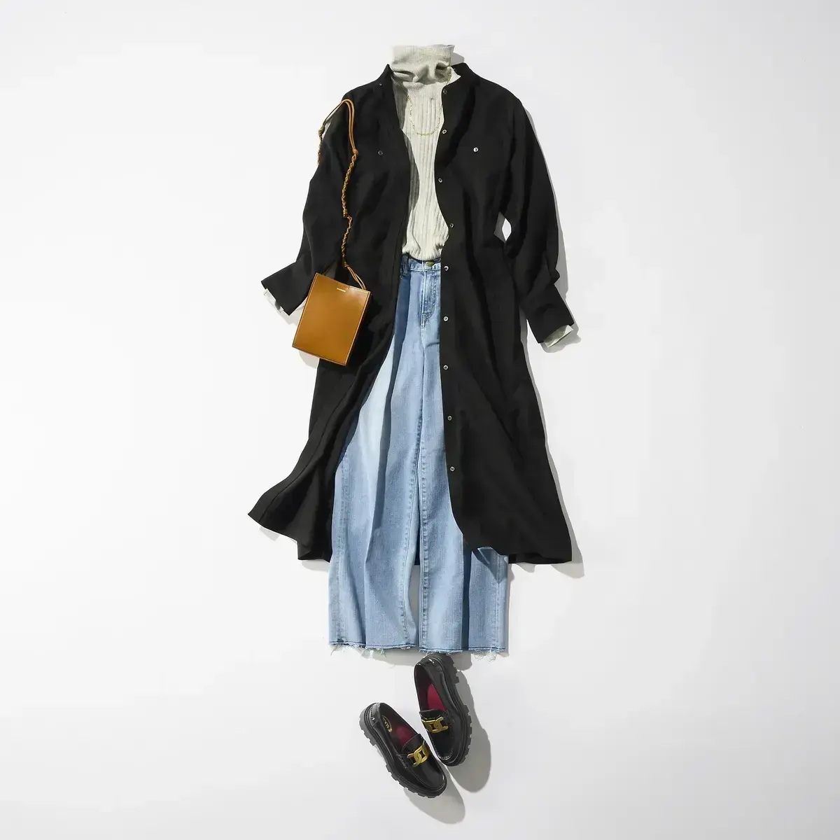 ワンピース　デニムコーデ  50代 3月 春ファッション