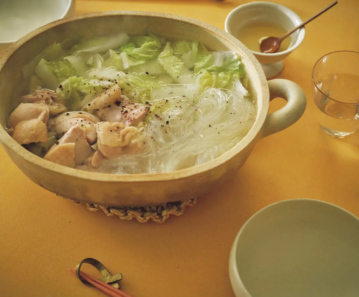 長谷川あかりさん　いたわり鍋　日本酒たっぷりしょうが鍋