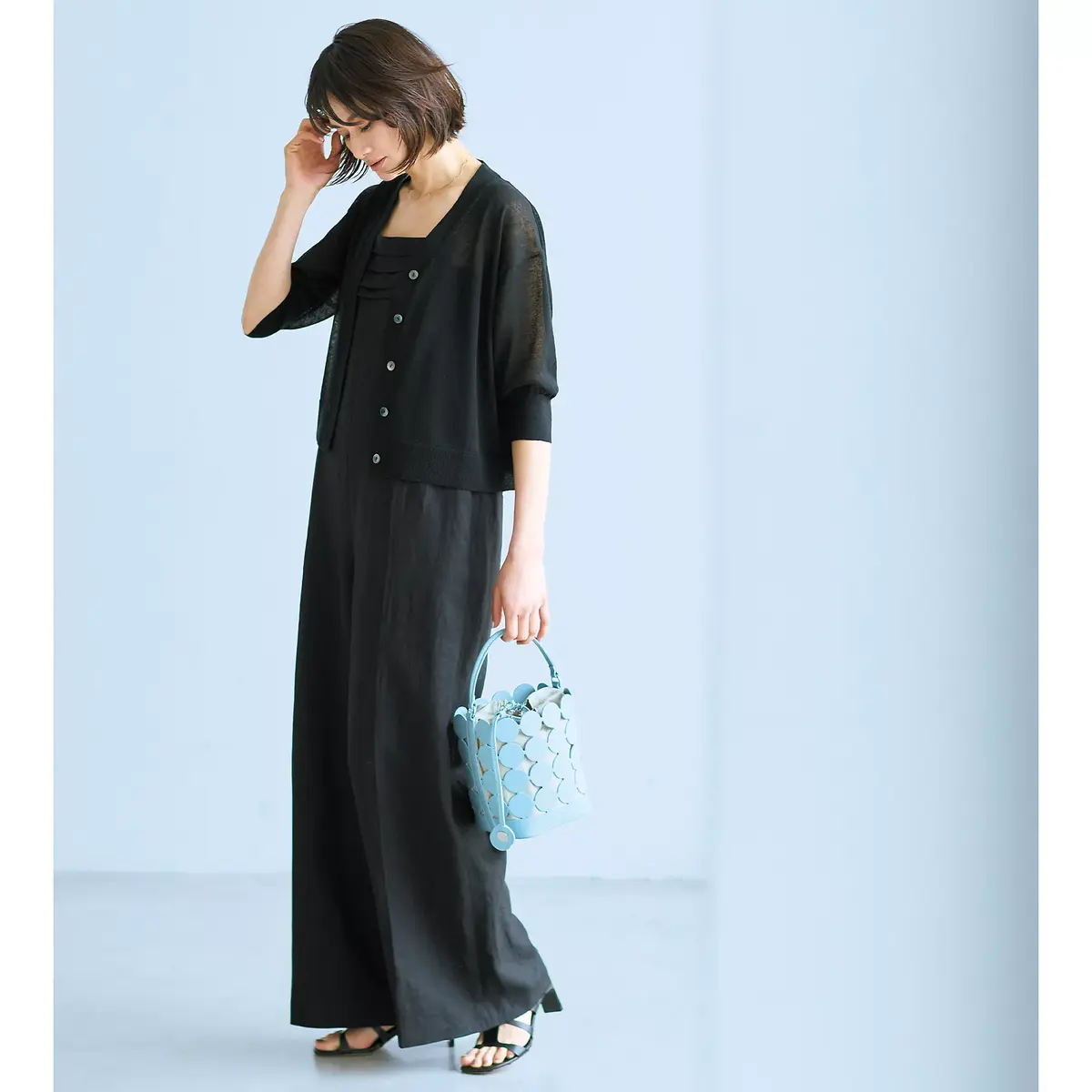 ADAWAS×eclat 【別注】リネン混シアーカーディガン ￥23,100