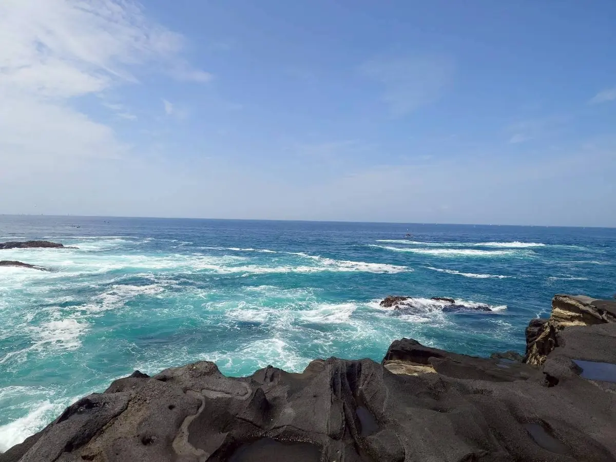 荒々しい波と美しい岩礁　ふふ城ヶ島 海風の画像_19