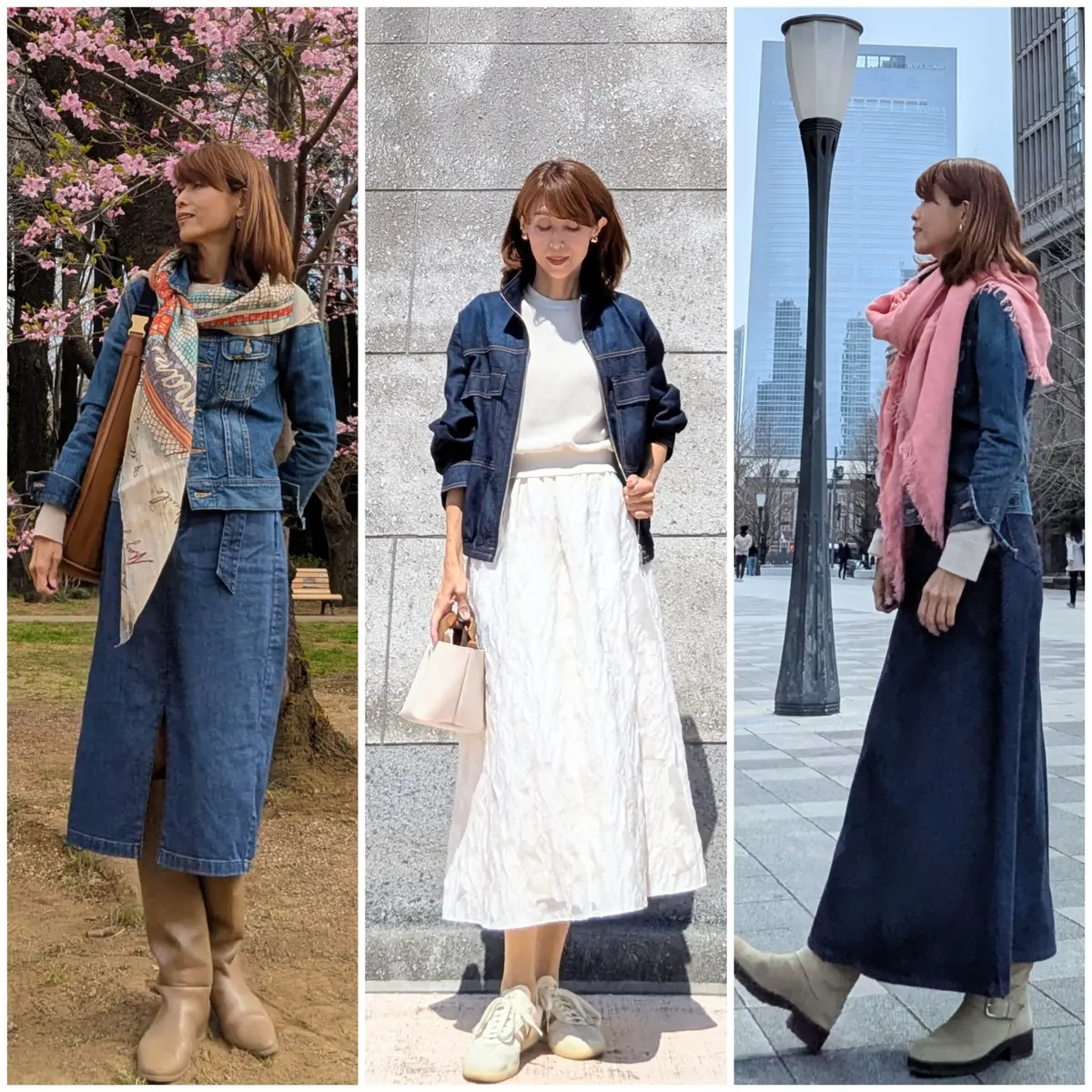 デニムジャケットコーデ