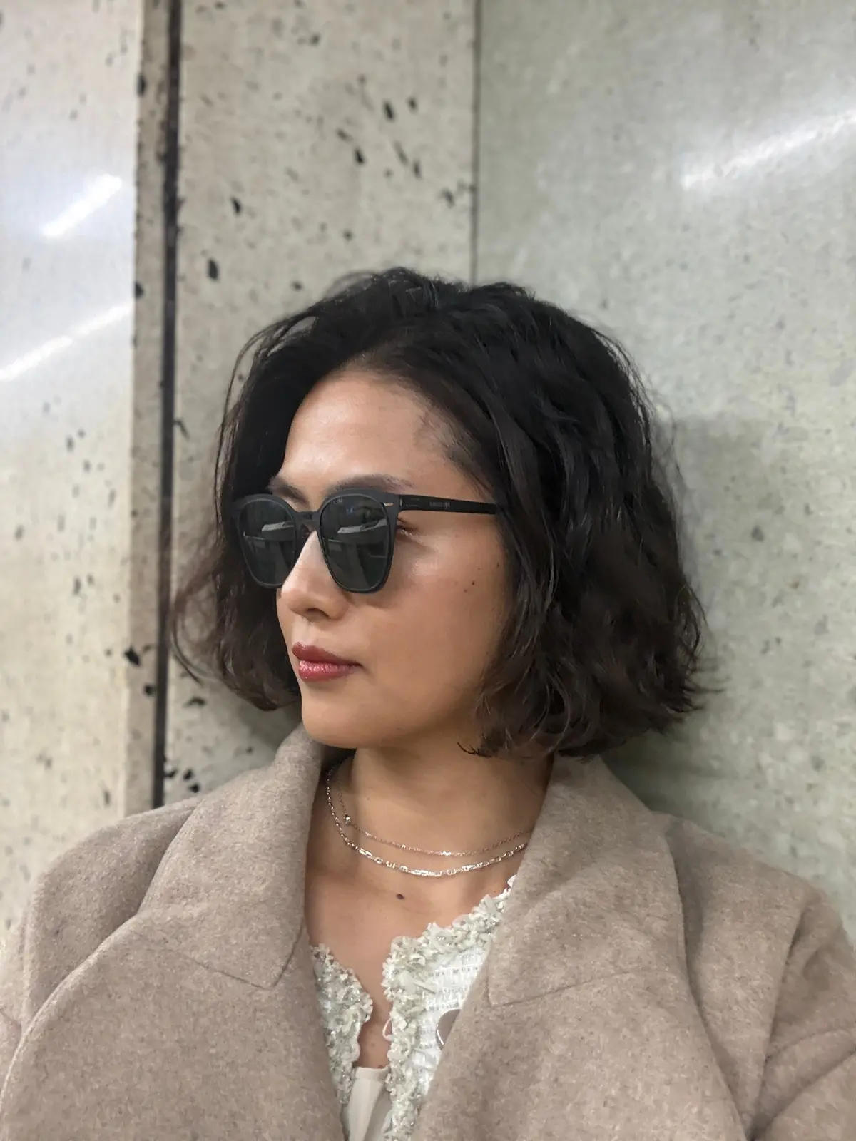 ショートボブ　ヘアスタイル　パーマ