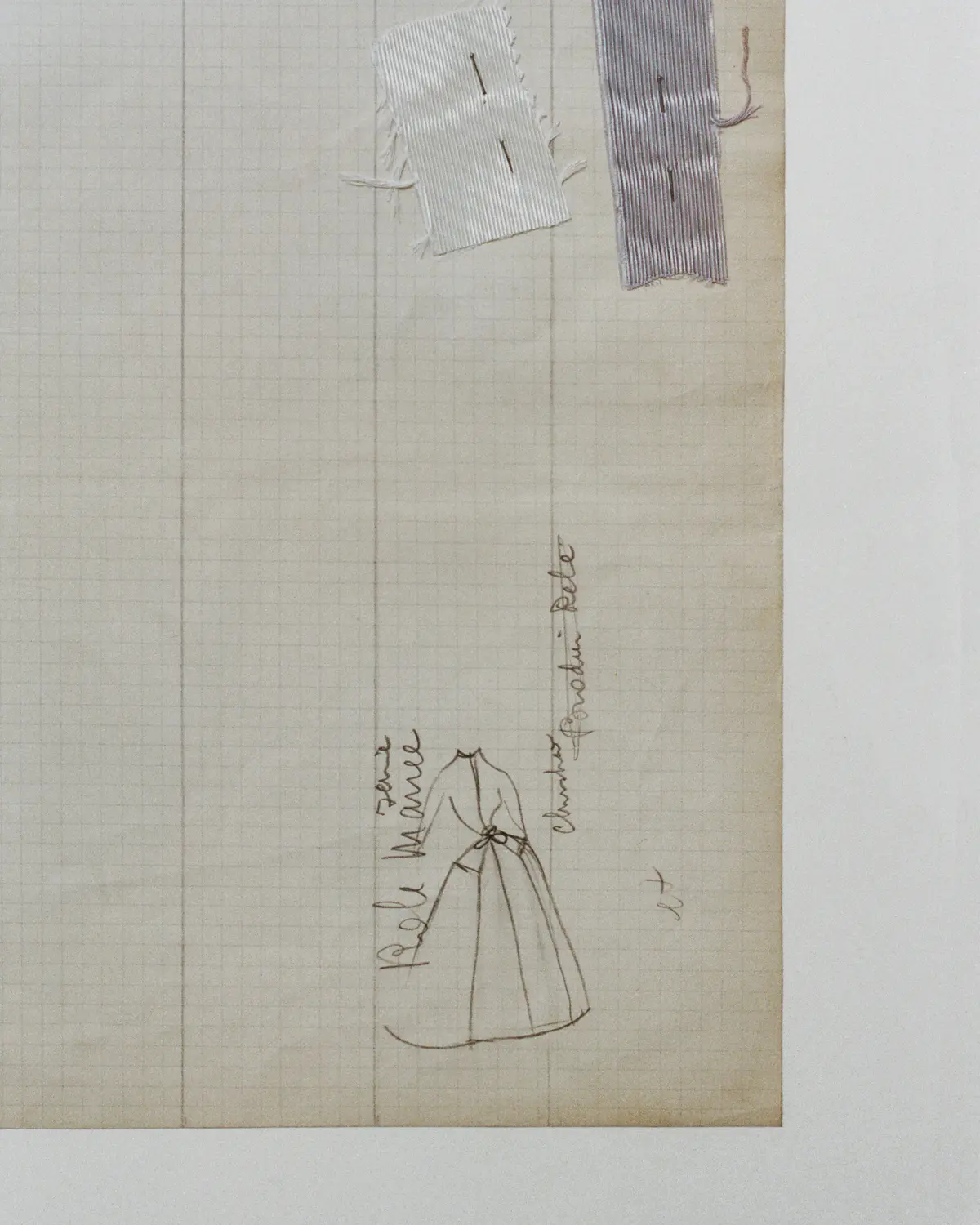 ディオール　ドレス「ラ シガール」のデッサンのアーカイブ