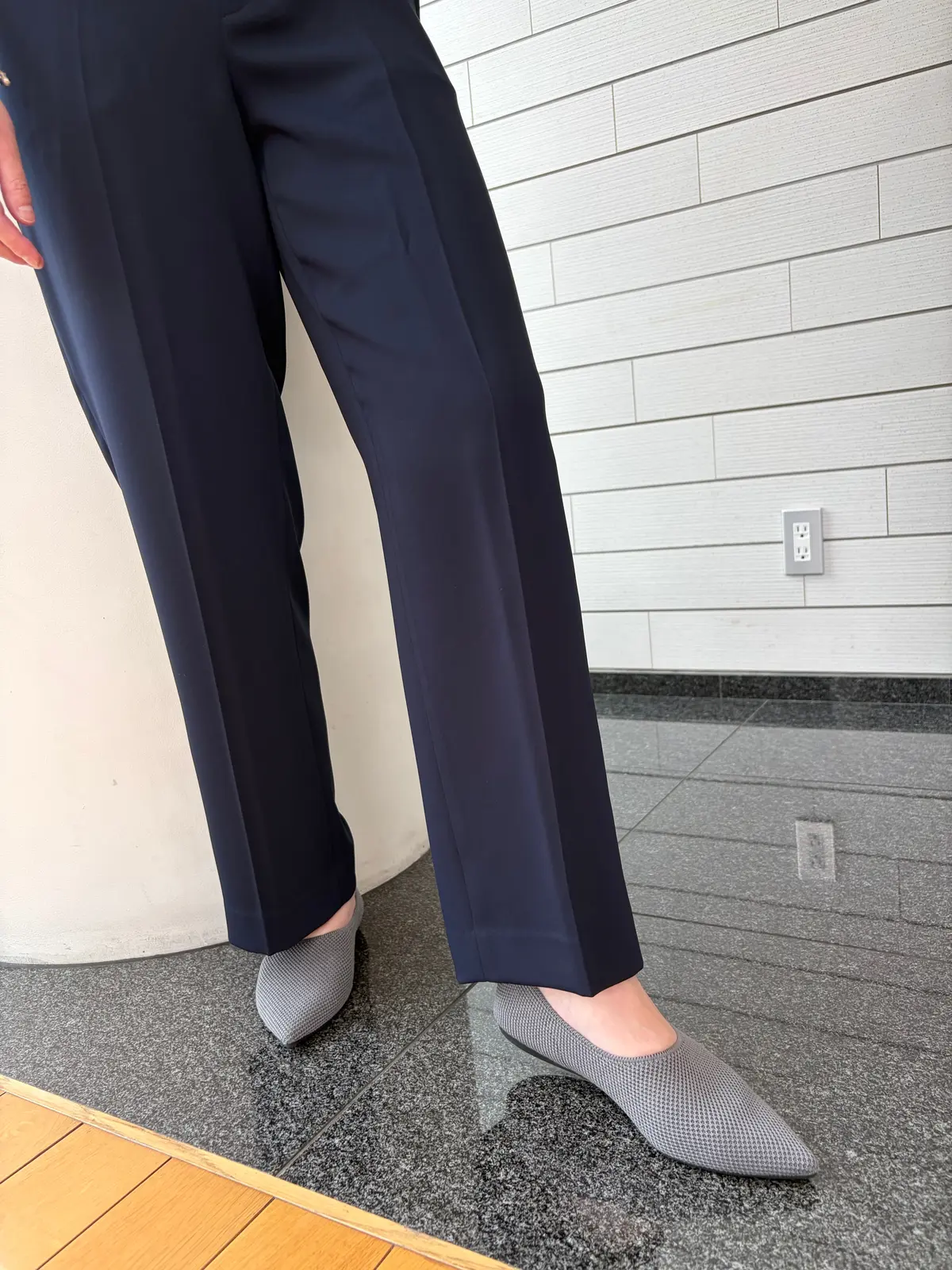 Offen×eclat pointed－SIMPを履いた編集MK,靴の寄り