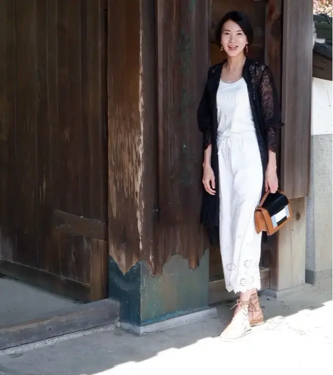レースワンピース　春コーデ