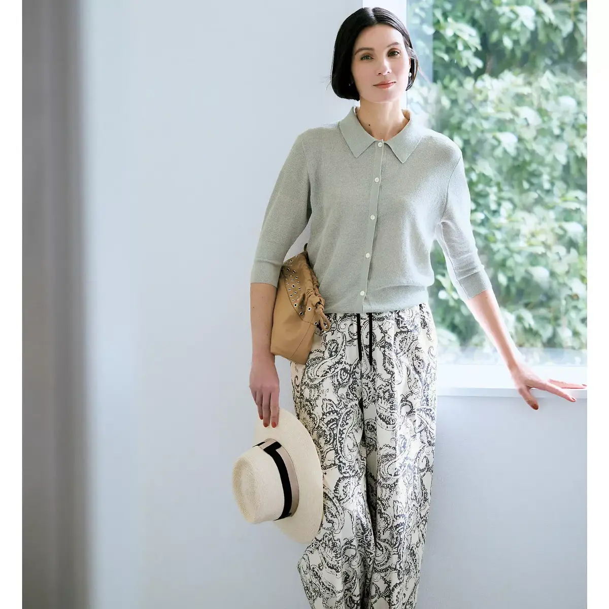 mtmodelist×éclat リネン混カーディガン