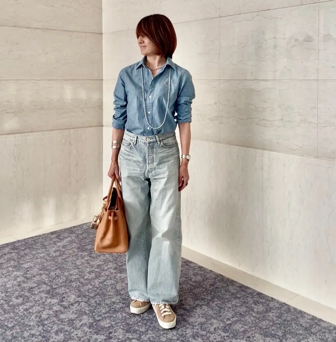 シャンブレーシャツ  ライトブルーデニム