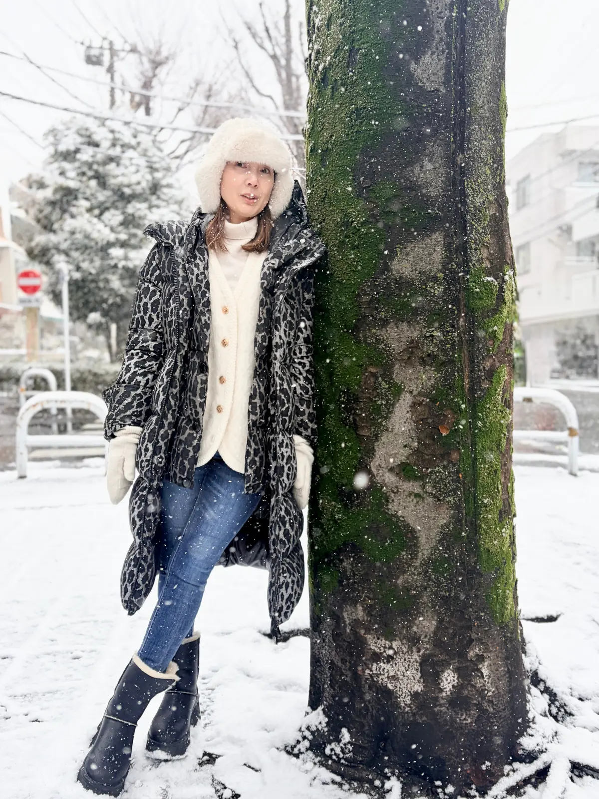 雪が降った日のお散歩コーデ in 東京（の画像_2