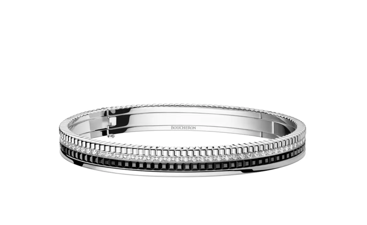 ブシュロン キャトル ブラック バングル スモール（ホワイトゴールド、ダイヤモンド、ブラックPVD）