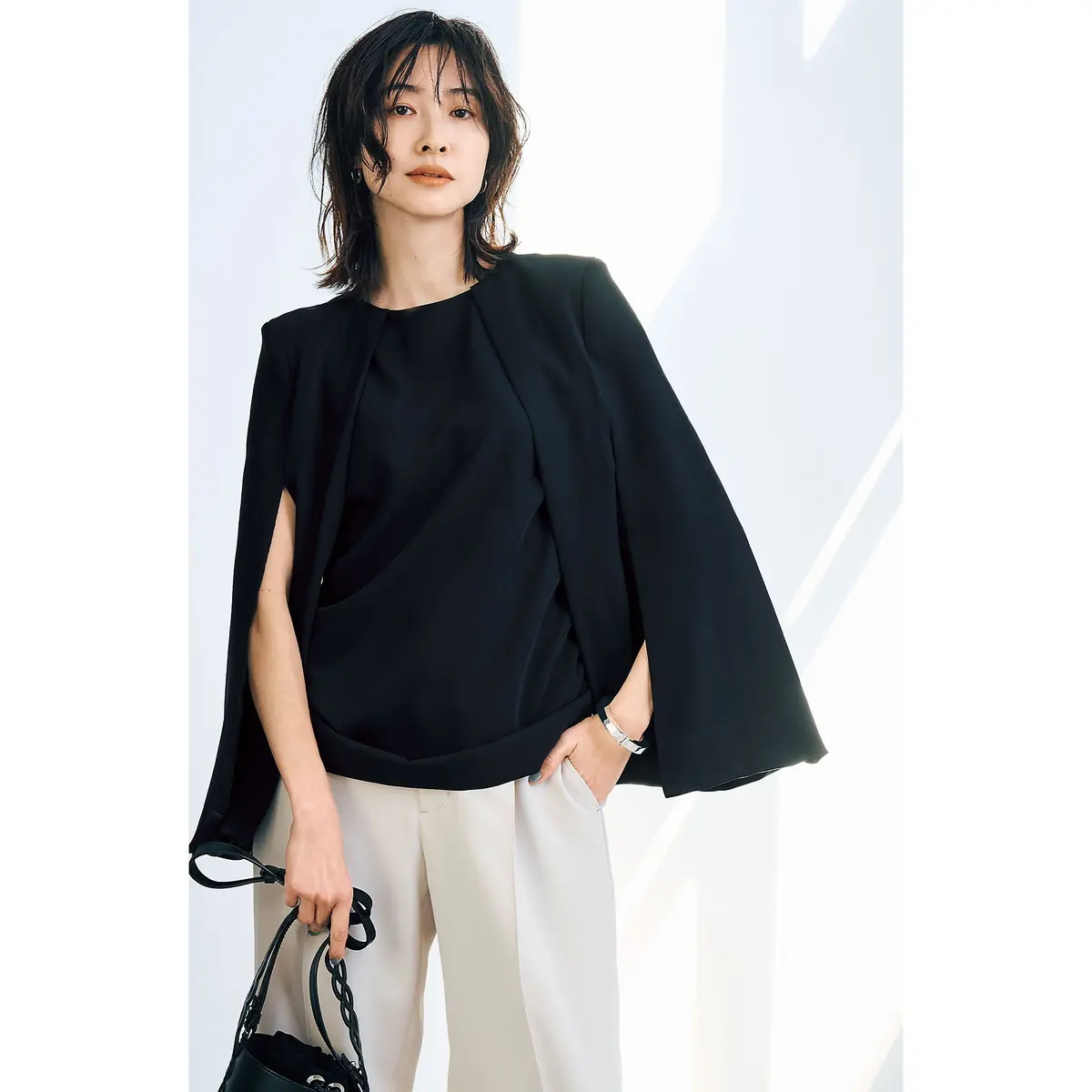 CINOH×éclat スリットスリーブブラウス