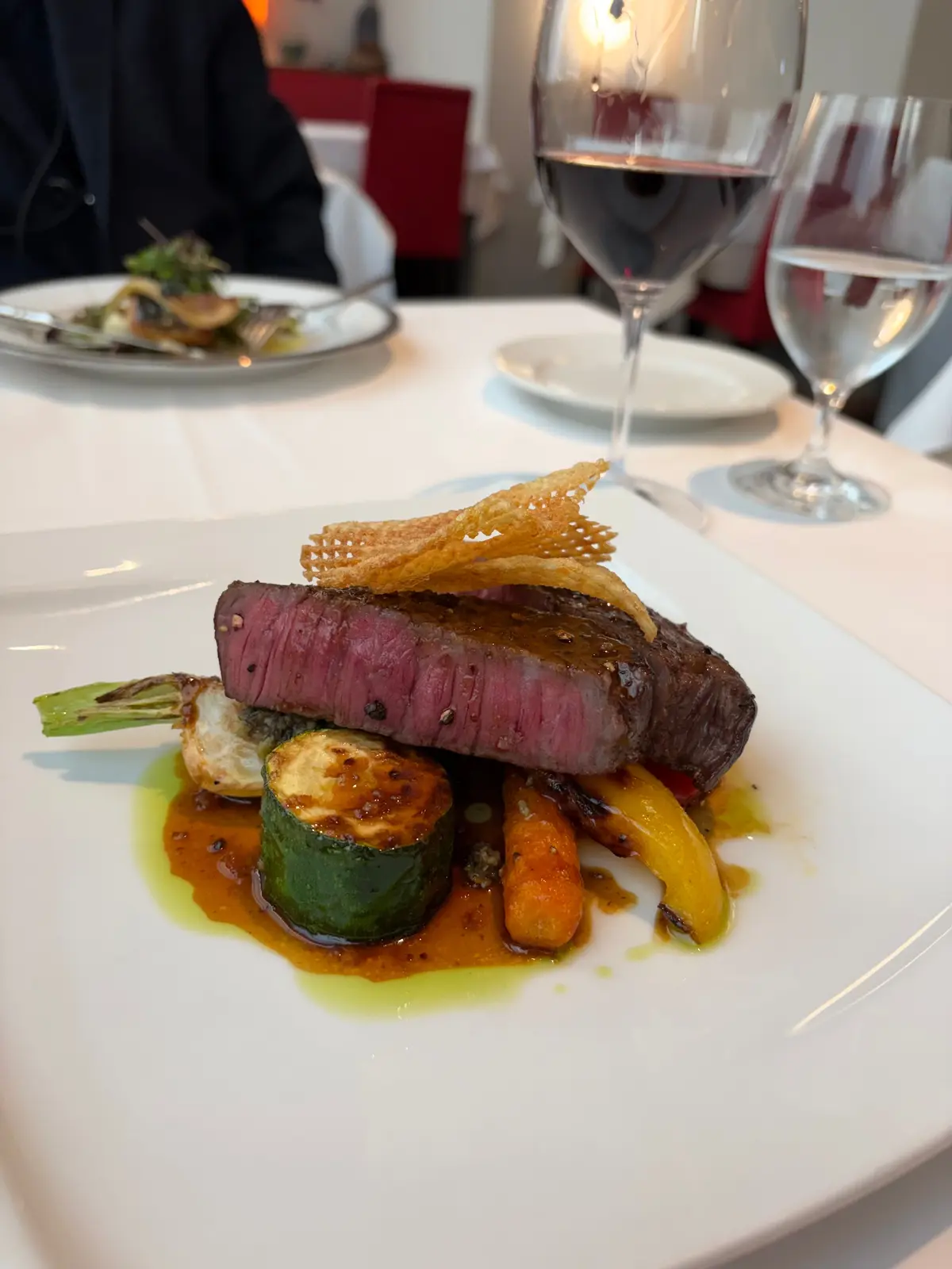 ステーキ ビストロ肉料理 メインディッシュ 記念日ディナーコース 野菜添え フレンチ料理