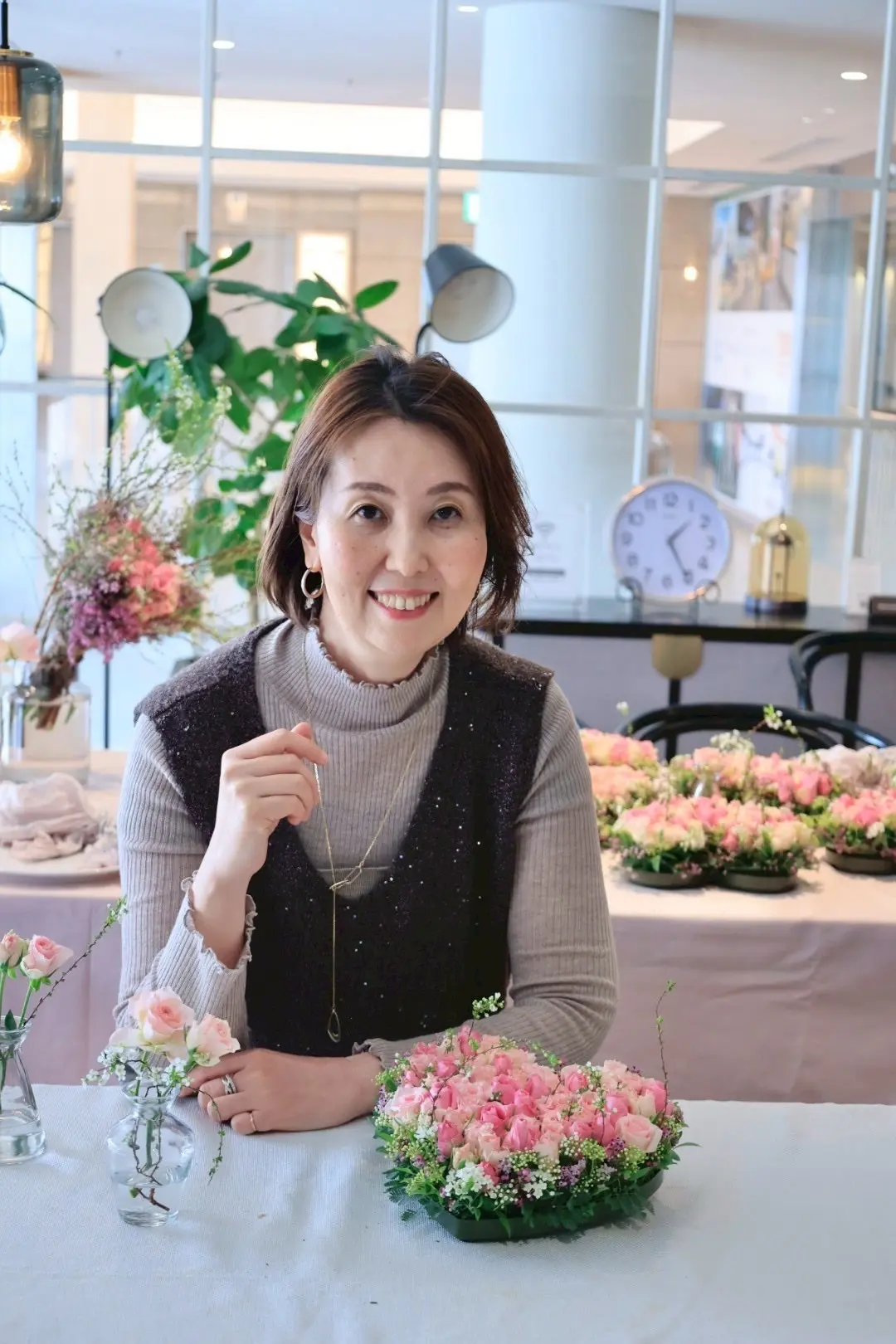 二子玉川のフラワーレッスンで記念撮影