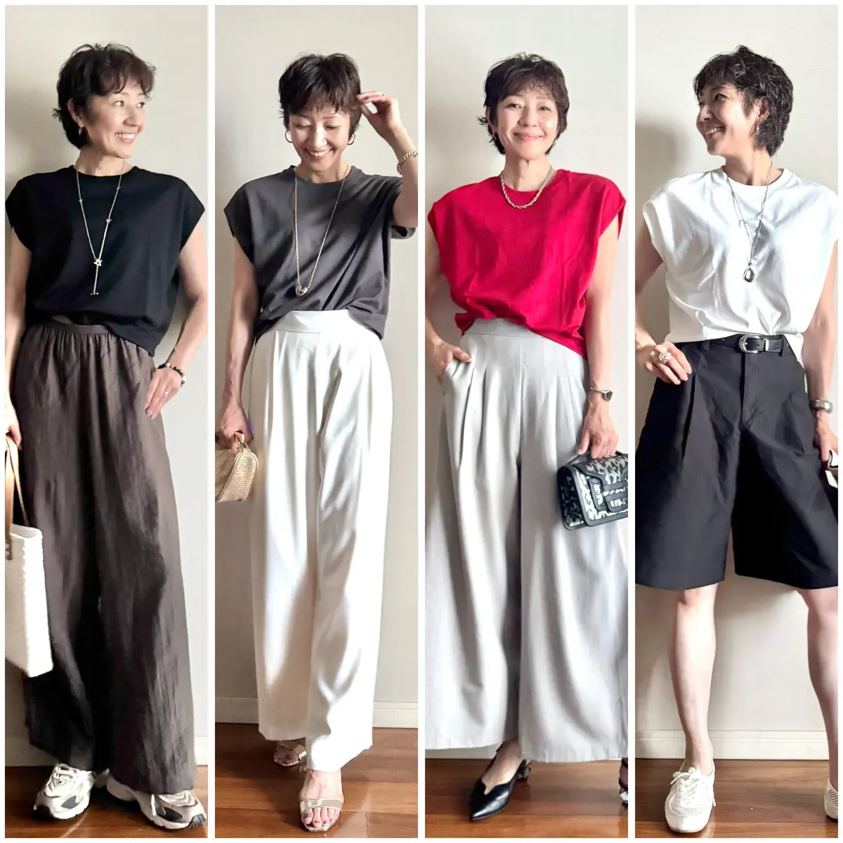 GU ドライウエストタックT コーデ 07